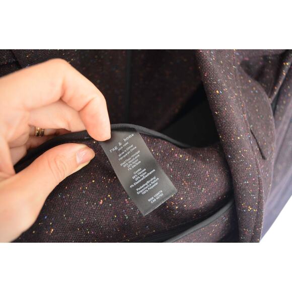 Rag & Bone Vera Donegal Wool Blend Burgundy Pants Suit XS - Picture 4 of 7